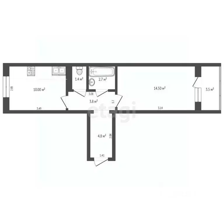 1-к кв. Тюменская область, Тюмень ул. Вересковая, 15к1 (36.2 м) - Фото 2