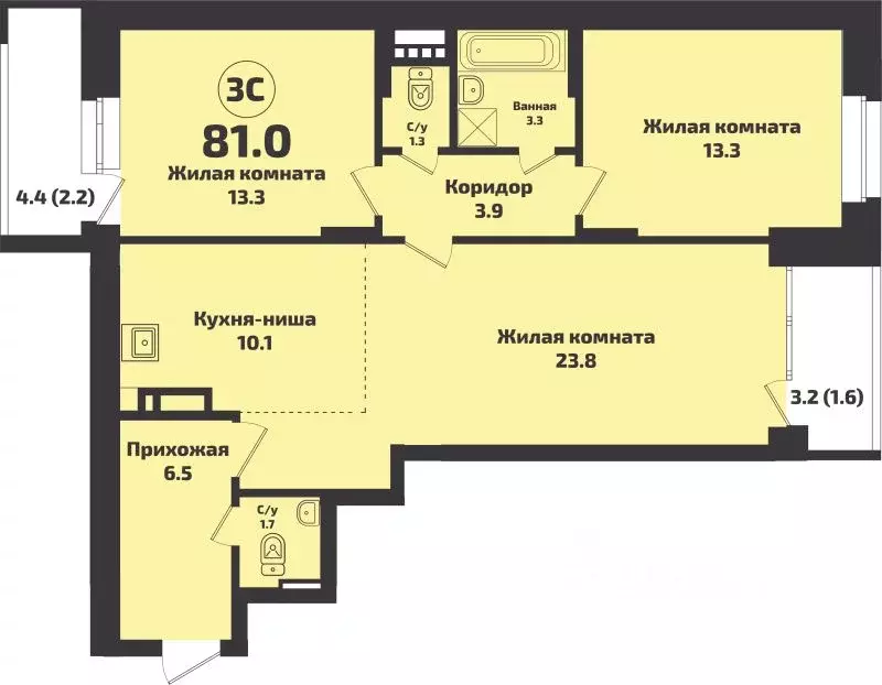 3-к кв. Новосибирская область, Новосибирский район, Станционный ... - Фото 0