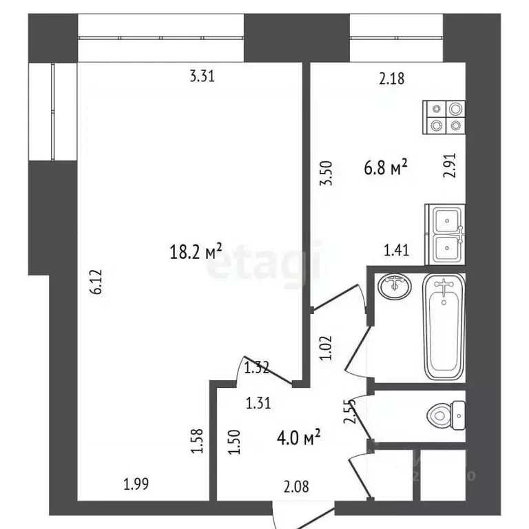 1-к кв. Свердловская область, Екатеринбург ул. Советская, 22к2 (32.3 ... - Фото 2
