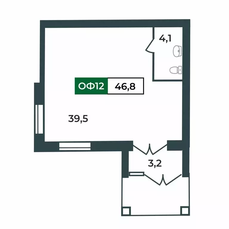 Офис (46.8 м) - Фото 2