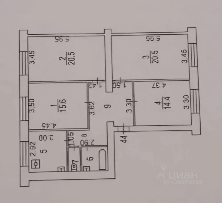 4-к кв. Москва ул. Годовикова, 5 (98.7 м) - Фото 2