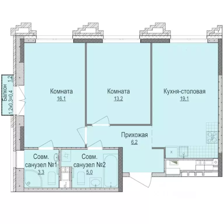 2-к кв. Удмуртия, Ижевск Красногеройская ул. (63.0 м) - Фото 0