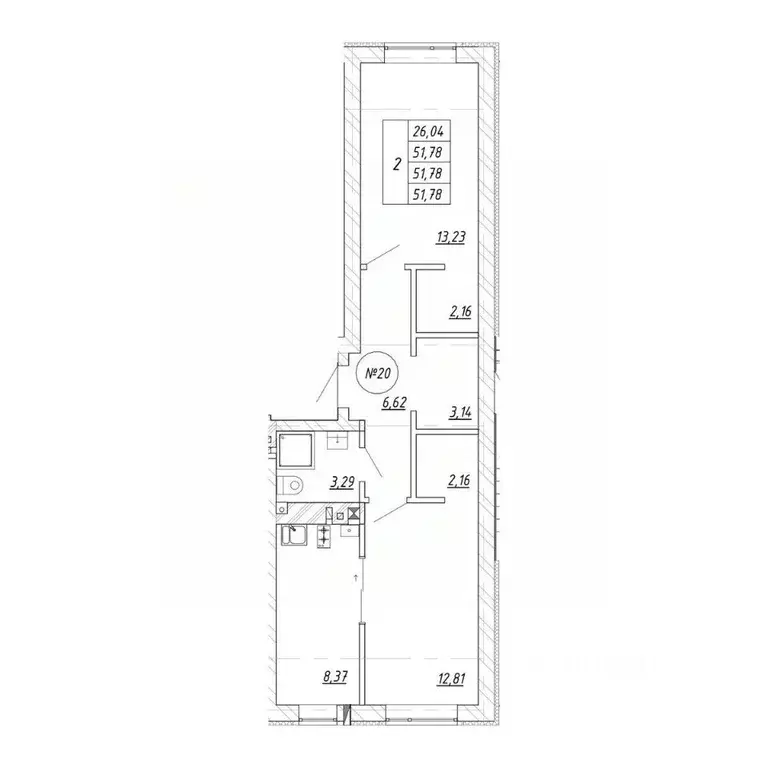 2-к кв. Калининградская область, Зеленоградск  (51.78 м) - Фото 1