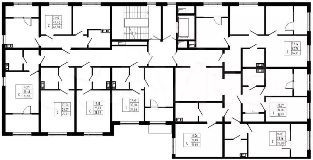 2-к. квартира, 71 м, 3/17 эт. - Фото 1