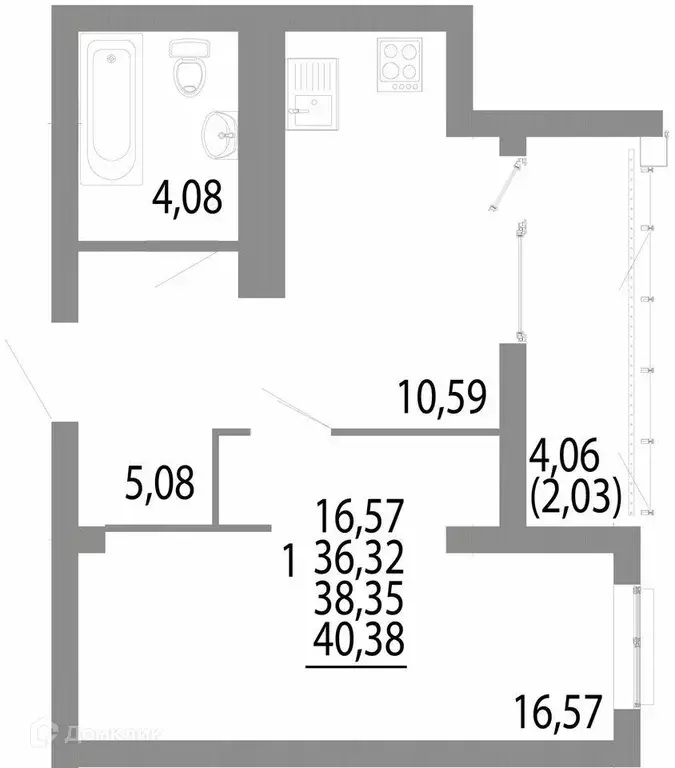 Продаётся 1-к квартира, 38.4 м - Фото 0