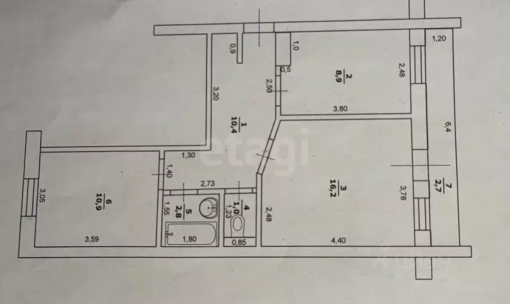 2-к кв. Белгородская область, Короча Советская ул., 22 (50.2 м) - Фото 2