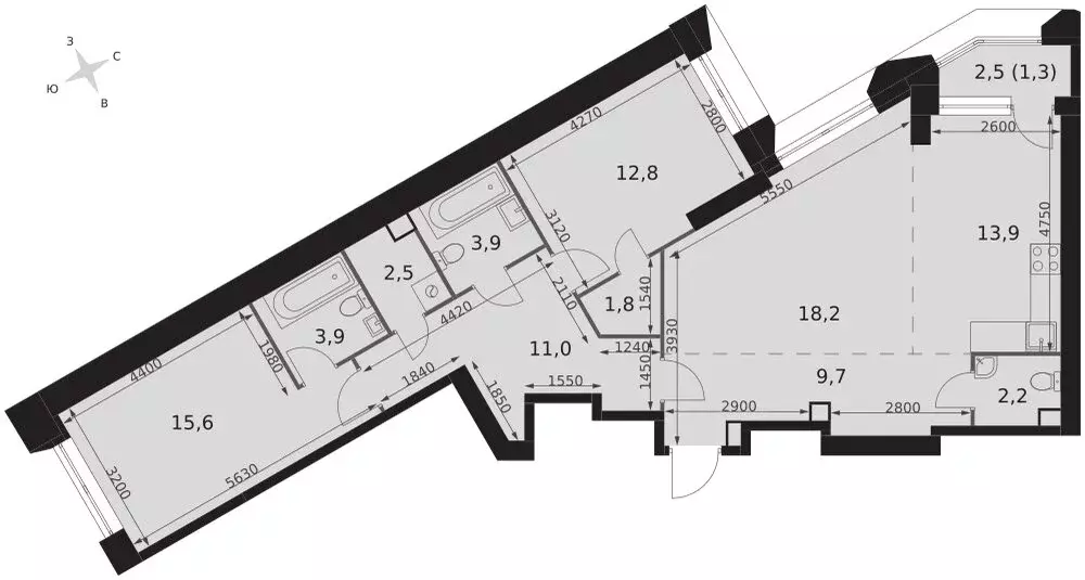3-комнатная квартира: Москва, ЖК Архитектор (96.8 м) - Фото 1