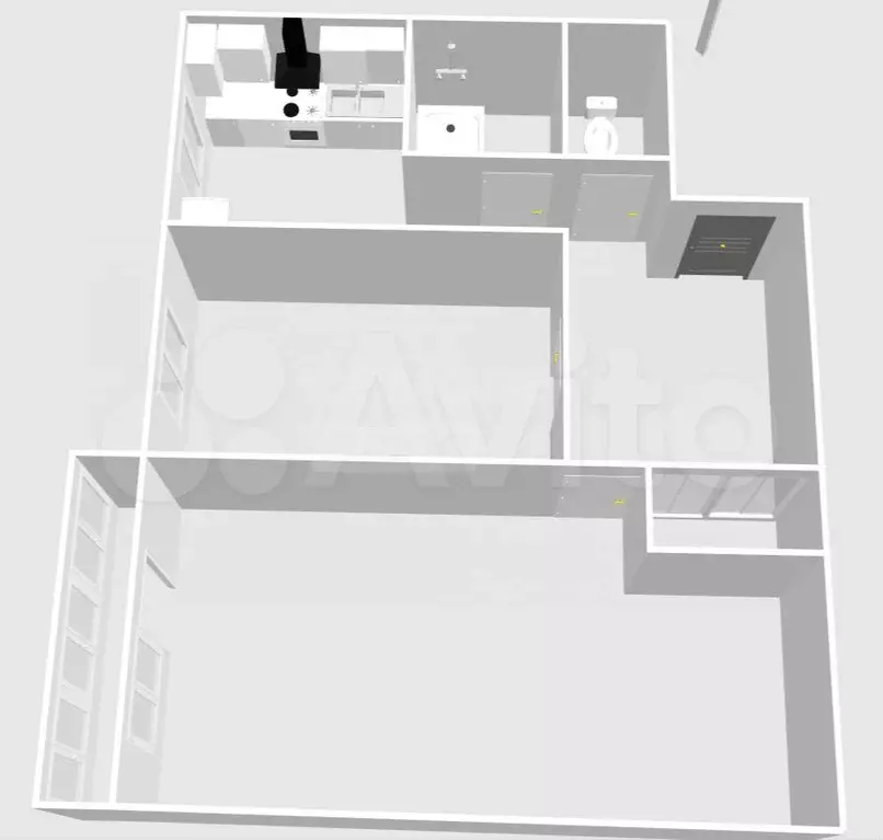 2-к. квартира, 38,7 м, 5/5 эт. - Фото 0