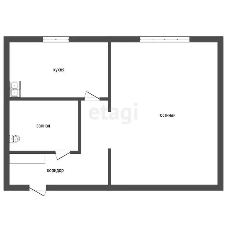 1-комнатная квартира: Троицк, улица имени С.М. Кирова, 37 (31.9 м) - Фото 1