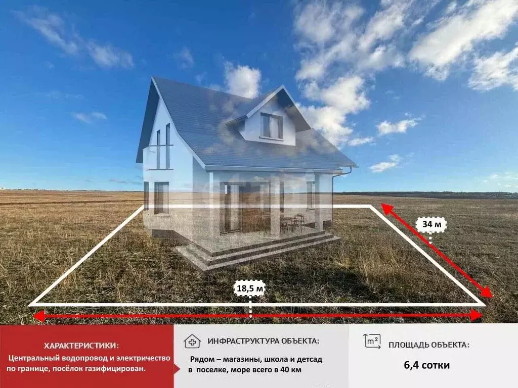 Участок в Крым, Симферопольский район, с. Чистенькое  (6.4 сот.) - Фото 1