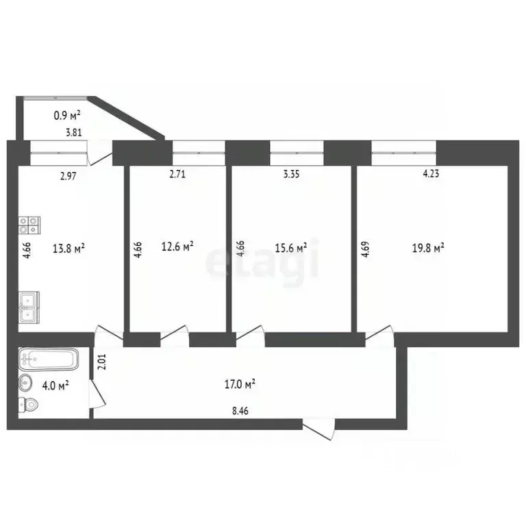 3-к кв. Ямало-Ненецкий АО, Тарко-Сале Пуровский район, ул. Труда, 28 ... - Фото 2