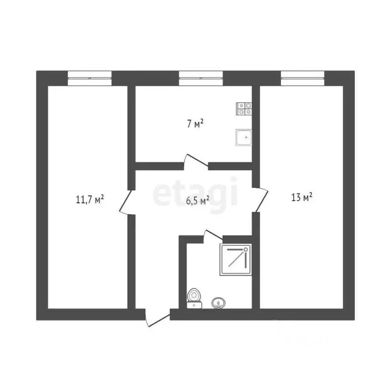 2-к кв. Омская область, Омск ул. 8-я Кировская, 72 (41.6 м) - Фото 1