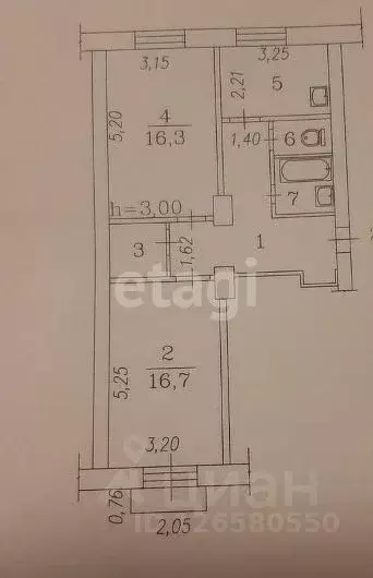 2-к кв. Кемеровская область, Новокузнецк Пионерский просп., 16 (58.7 ... - Фото 2