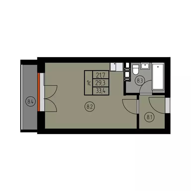 Квартира-студия: Лесное, КА Отрада Resort (33.4 м) - Фото 1