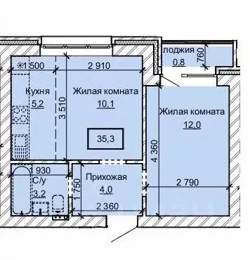 2-к кв. Алтайский край, Барнаул ул. Анатолия (35.3 м) - Фото 1