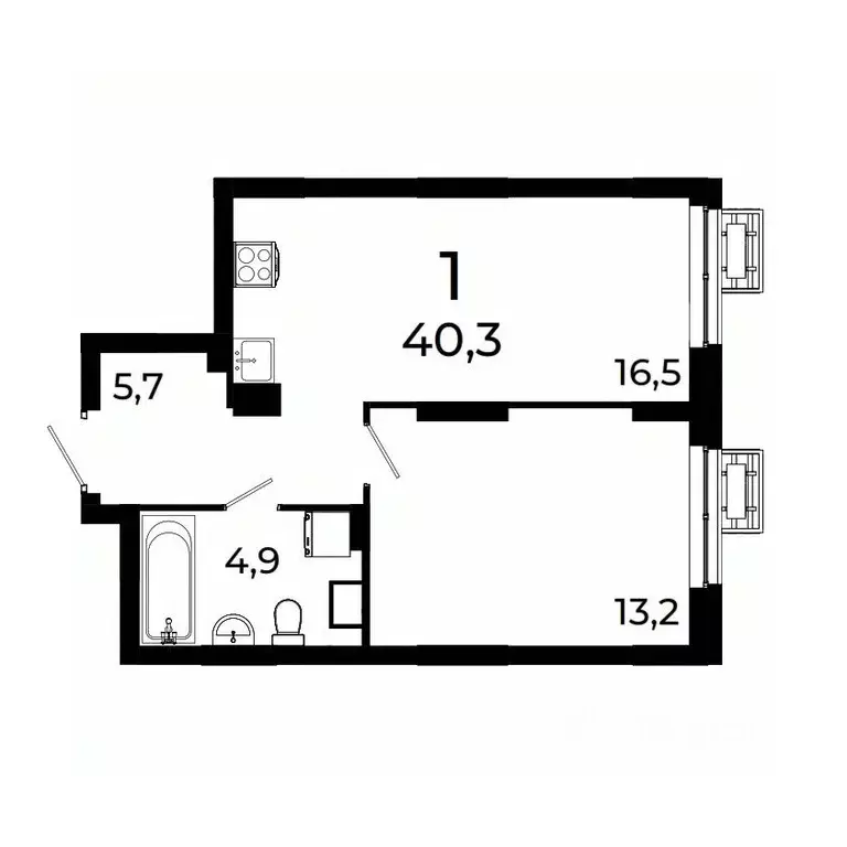1-к кв. Нижегородская область, Нижний Новгород ул. Коперника, 15 (40.3 ... - Фото 1