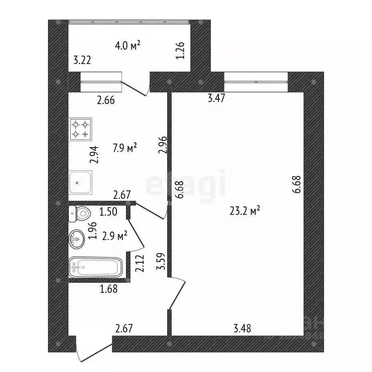 1-к кв. Башкортостан, Уфа ул. Набережная реки Уфы, 25 (44.0 м) - Фото 2