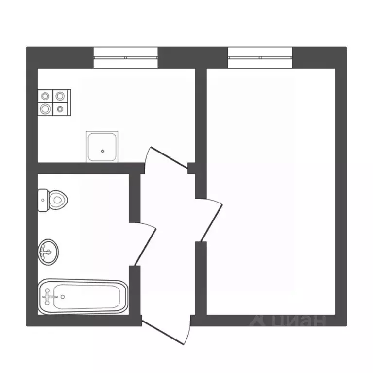 1-к кв. Тюменская область, Тюмень Олимпийская ул., 4 (35.1 м) - Фото 2