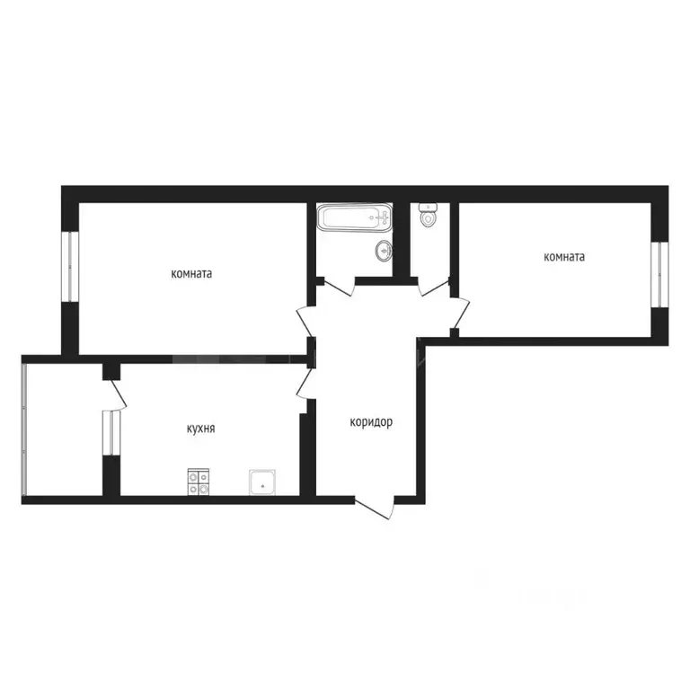 2-к кв. Тюменская область, Тюмень ул. Василия Подшибякина, 19 (55.0 м) - Фото 2
