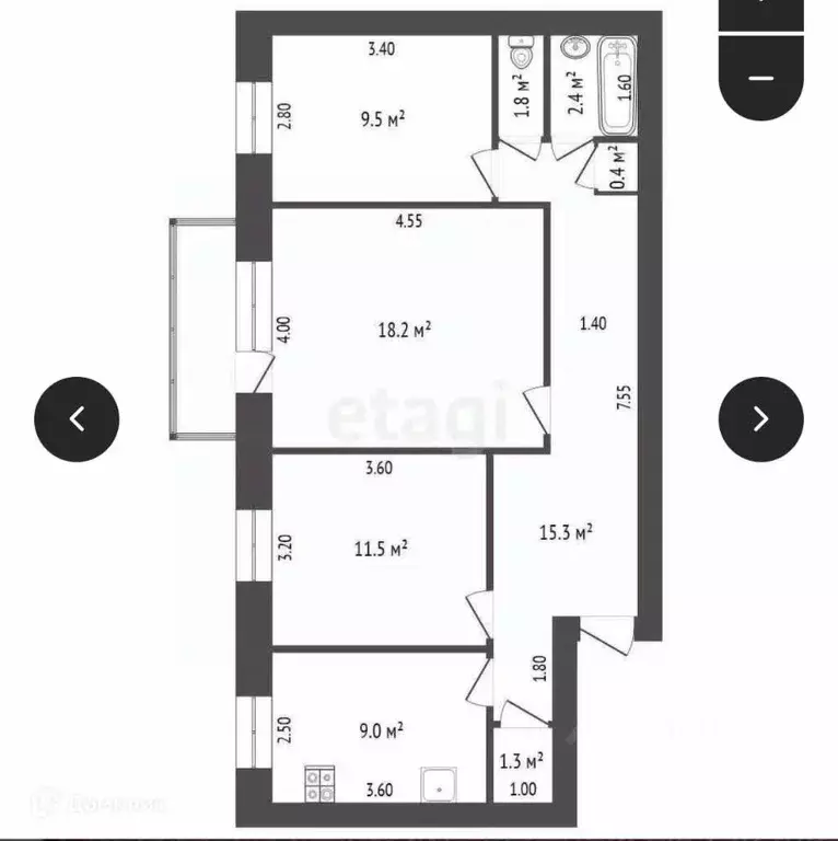 3-к кв. Саха (Якутия), Якутск ул. Ярославского, 35 (70.0 м) - Фото 1