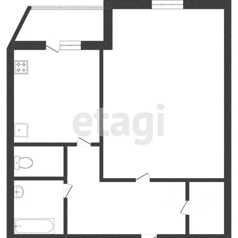 1-к кв. Ханты-Мансийский АО, Сургут ул. Чехова, 9 (43.0 м) - Фото 1