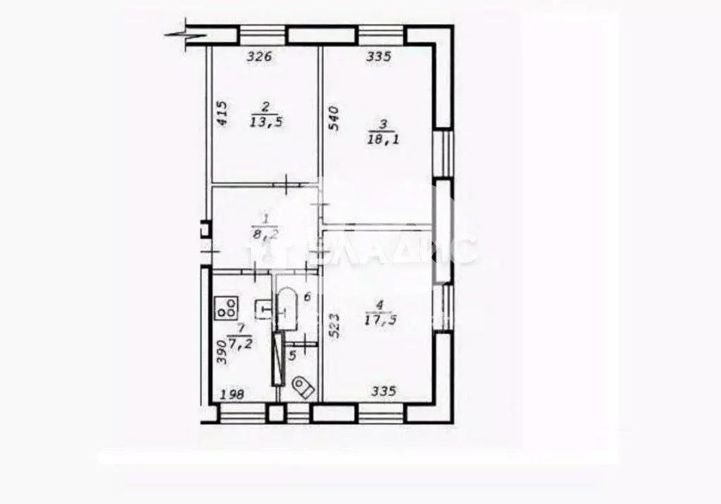 3-к кв. Новосибирская область, Новосибирск ул. 9 Ноября, 218 (69.0 м) - Фото 1