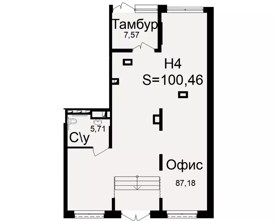 Офис (100.46 м) - Фото 1