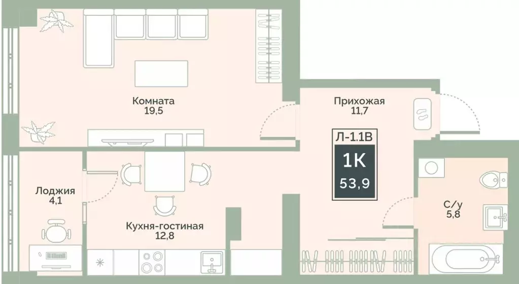 1-к кв. Курганская область, Курган Заозерный жилрайон, 6А мкр, ул. ... - Фото 1