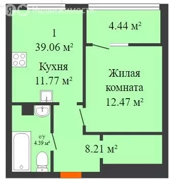 1-комнатная квартира: Ростов-на-Дону, Привокзальная улица, 3В (41 м) - Фото 0