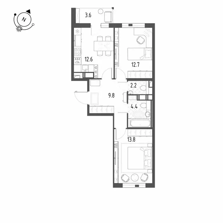 2-комнатная квартира: Шушары, Чудовская улица, 14к1 (56.5 м) - Фото 1