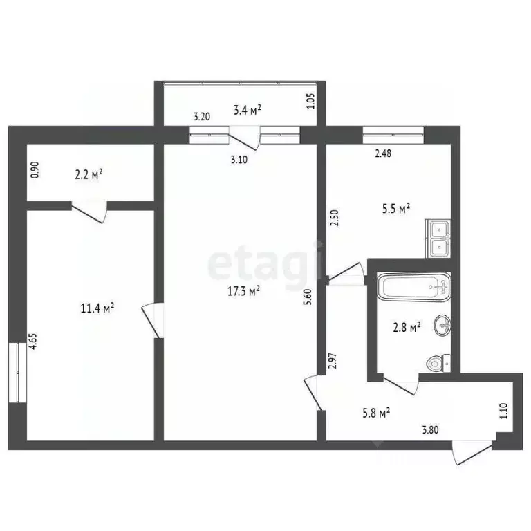 2-к кв. Крым, Ялта муниципальный округ, Гурзуф пгт ул. Соловьева, 6 ... - Фото 1