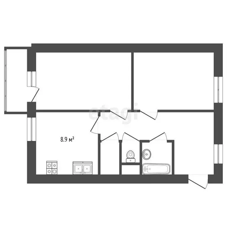 2-комнатная квартира: Санкт-Петербург, Рыбацкий проспект, 35 (49.9 м) - Фото 1