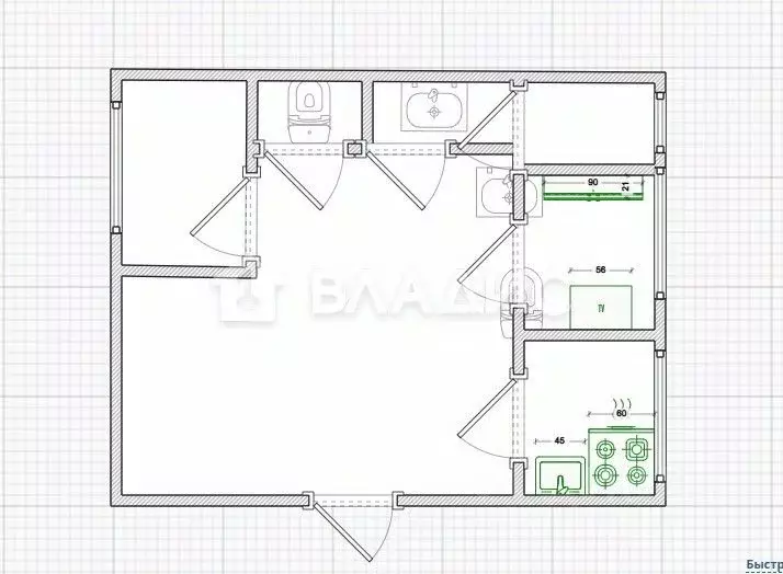3-к кв. Пензенская область, Пенза просп. Строителей, 30 (60.4 м) - Фото 1