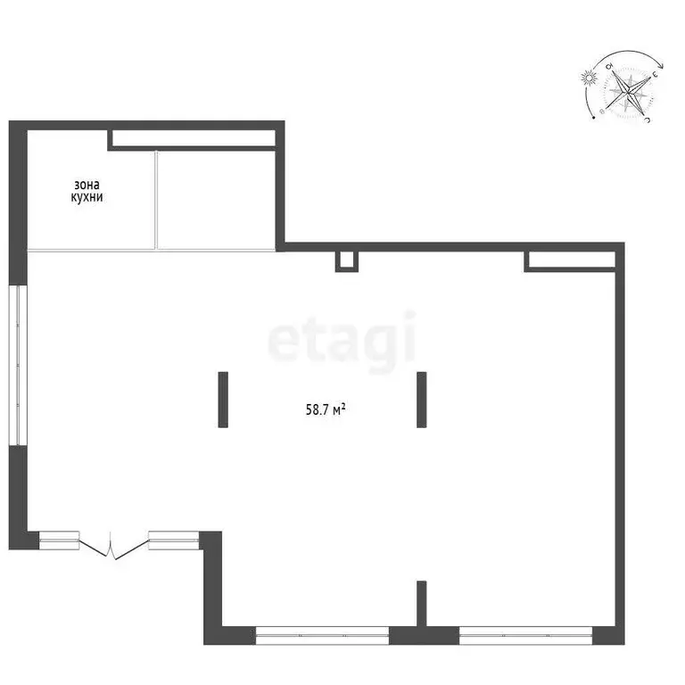 Торговая площадь (58.7 м) - Фото 1