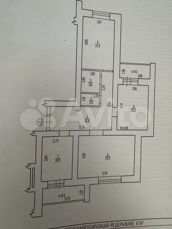 3-к. квартира, 83 м, 4/10 эт. - Фото 0