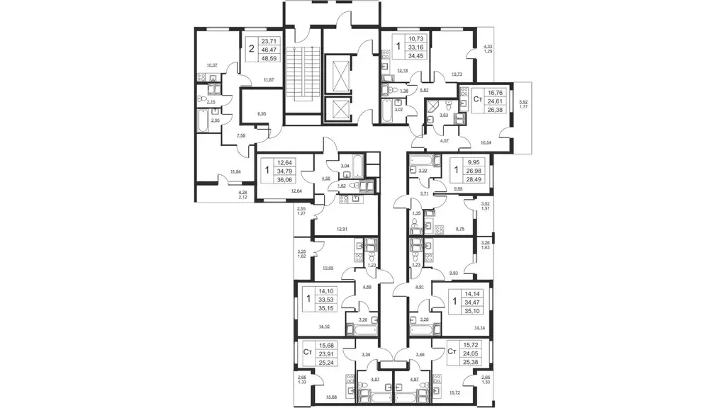 2-к кв. Ленинградская область, Всеволожский район, пос. Бугры ул. ... - Фото 2