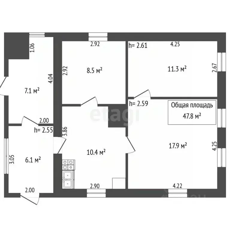 Дом в Кемеровская область, Топки ул. Петровского (48 м) - Фото 2