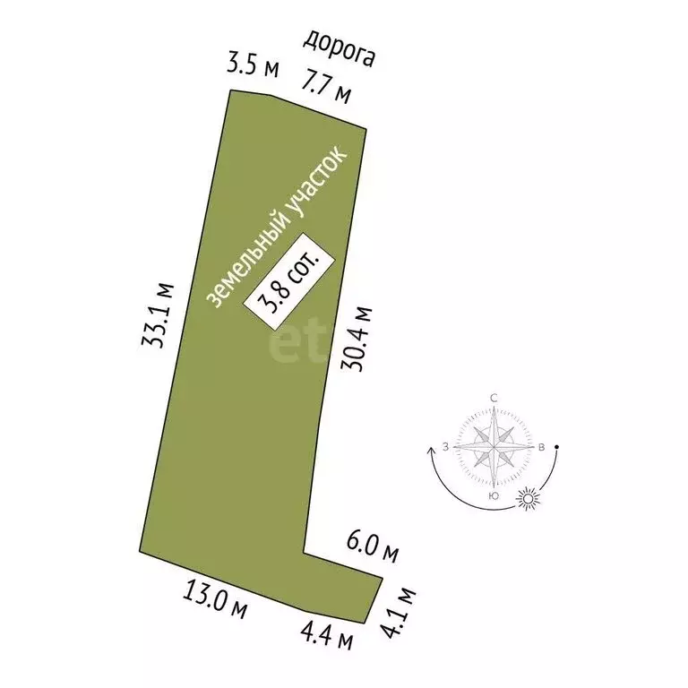 Участок в Челябинск, СНТ Кузнец-1, 2-я улица (3.83 м) - Фото 1
