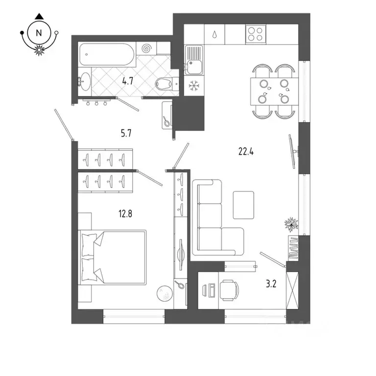 1-к кв. Санкт-Петербург бул. Измайловский, 9 (47.2 м) - Фото 0