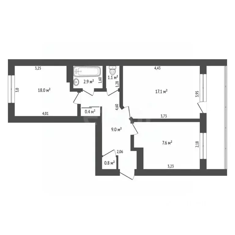 2-к кв. Амурская область, с. Тамбовка ул. Ленинская, 109 (49.9 м) - Фото 2