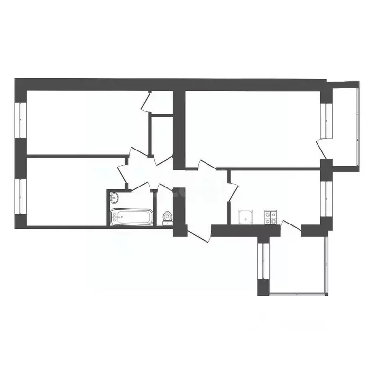 3-к кв. Тульская область, Заокский район, Демидовское с/пос, с. ... - Фото 2