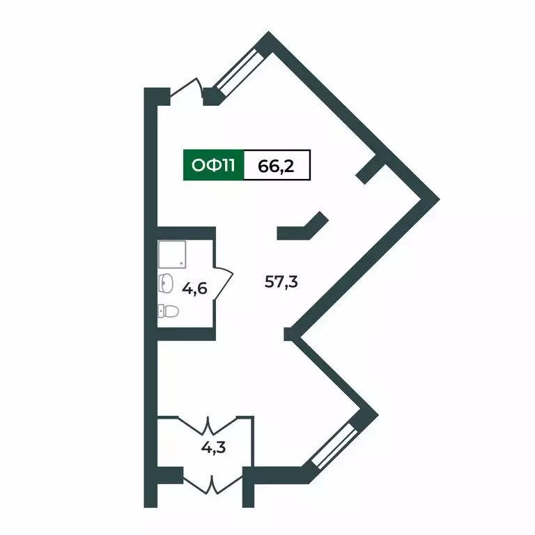 Офис (66.2 м) - Фото 2
