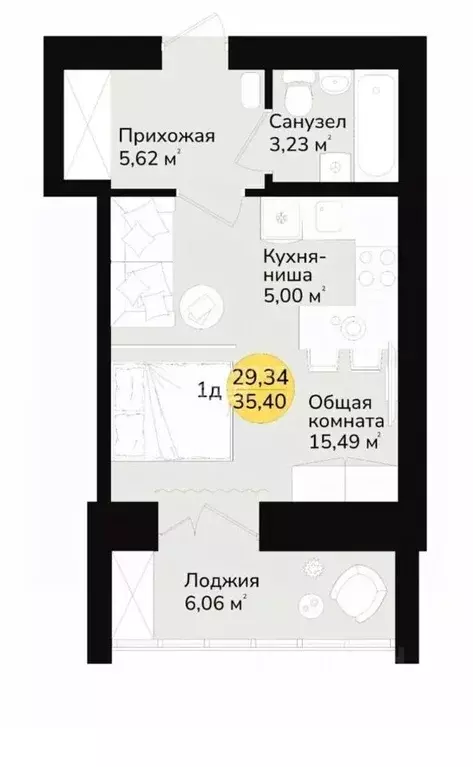Студия Марий Эл, Медведево городское поселение, Медведево пгт ул. ... - Фото 2