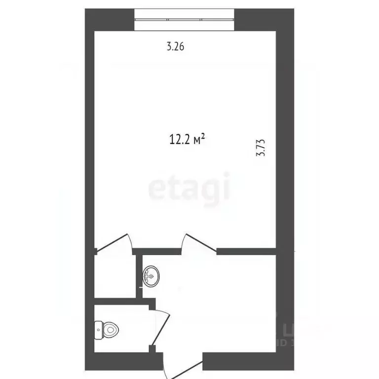 Студия Тюменская область, Тюмень Тарманы мкр, ул. Малышева, 24 (17.1 ... - Фото 2