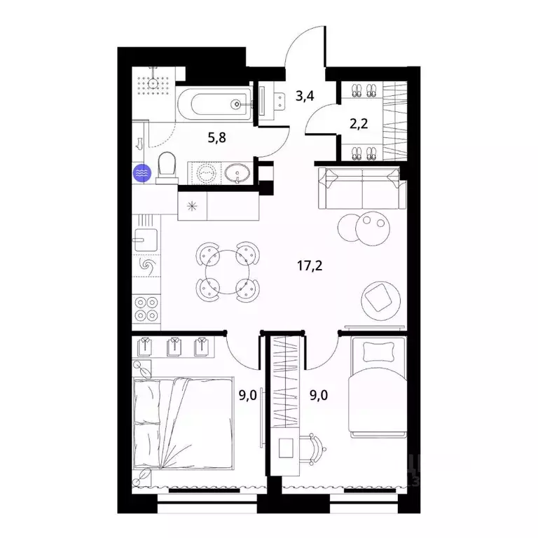 1-к кв. Владимирская область, Киржач Красный Октябрь мкр, ул. ... - Фото 1