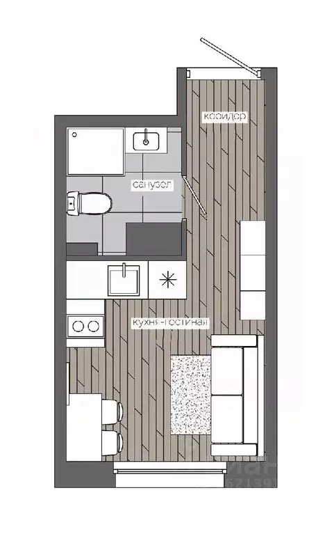 1-к кв. Ханты-Мансийский АО, Сургут 30А мкр,  (16.5 м) - Фото 0