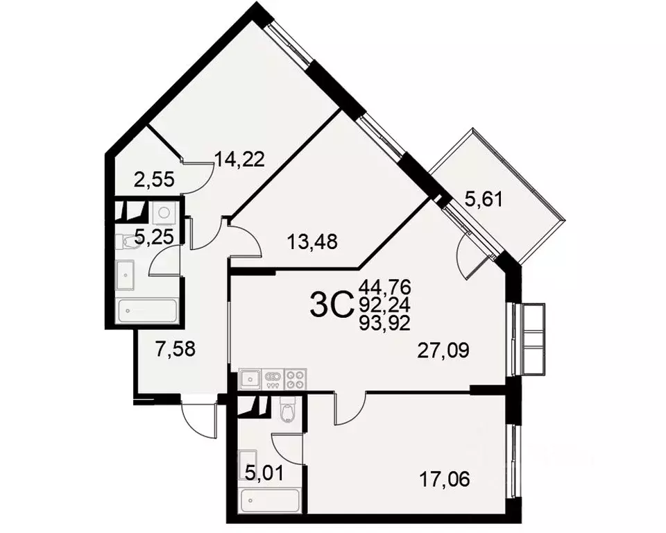 3-к кв. Тульская область, Тула Пушкинская ул., 2Г (92.24 м) - Фото 0