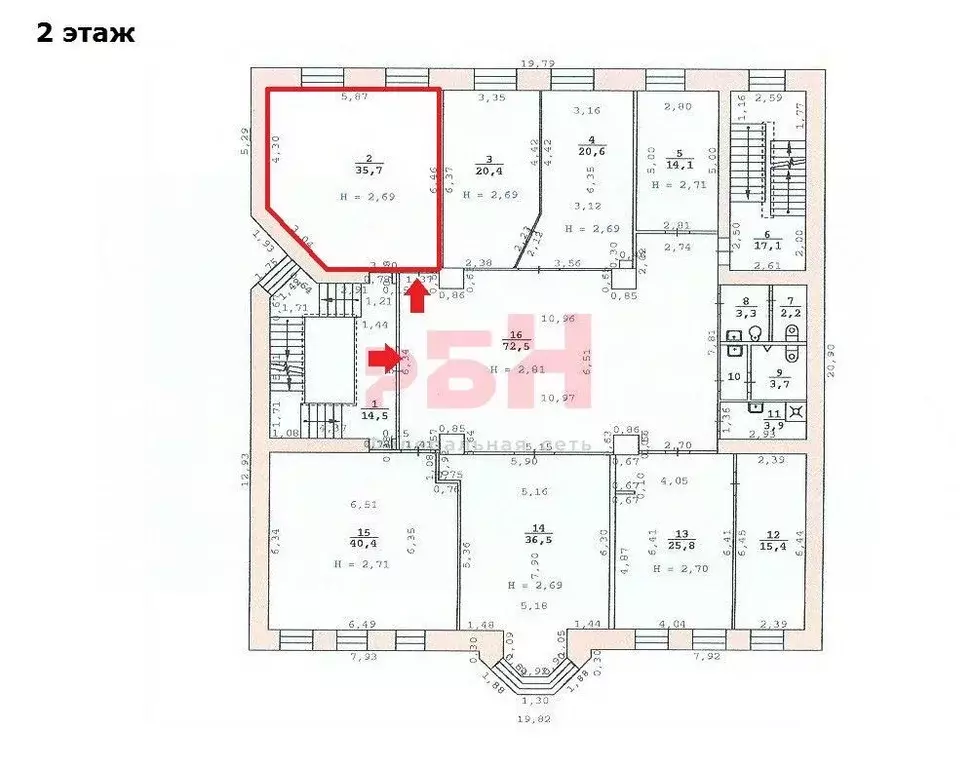 Офис в Свердловская область, Екатеринбург ул. Клары Цеткин, 4 (36 м) - Фото 2