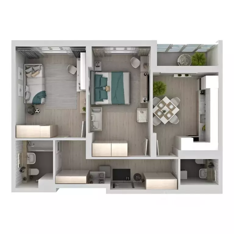 2-к кв. Самарская область, Самара Южное ш., 13 (58.35 м) - Фото 1