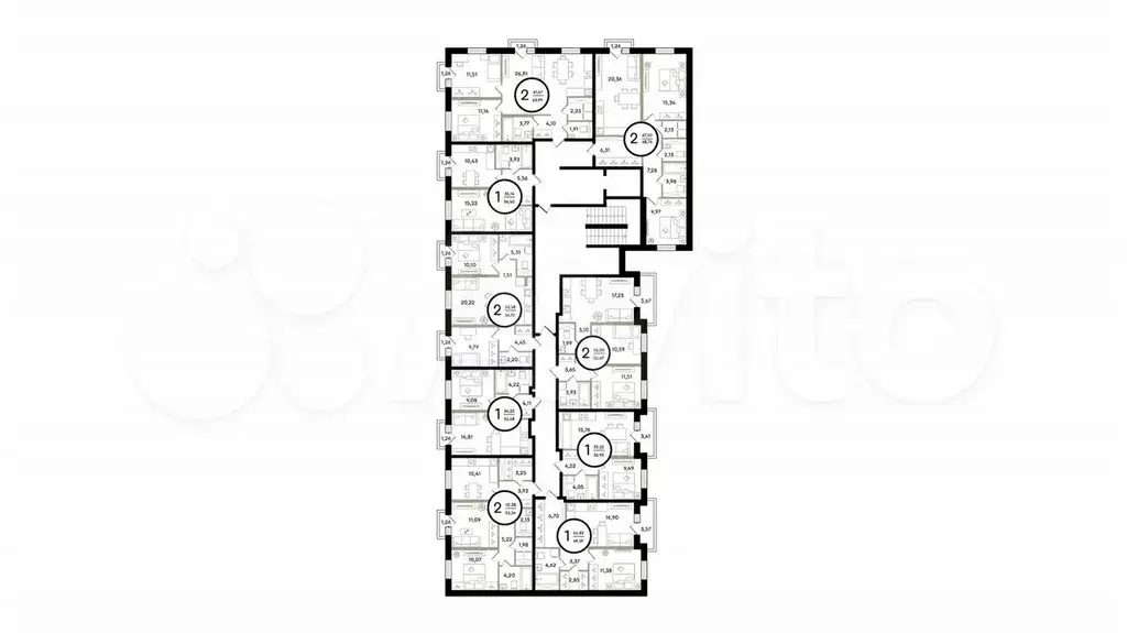 2-к. квартира, 53,5 м, 2/4 эт. - Фото 1